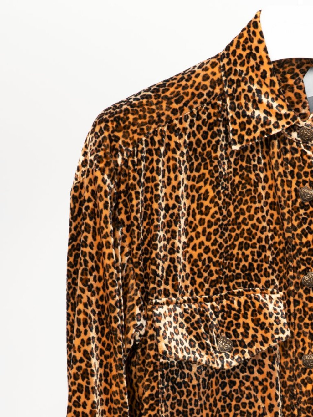 The Kooples Leopard Velvet Buttoned Tunic Shirt - Picture 5 of 12